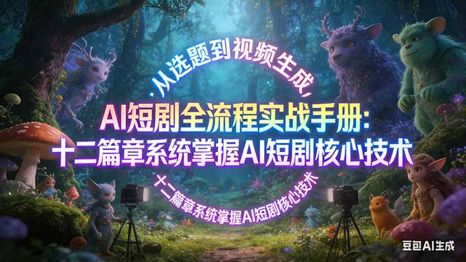 AI 短剧全流程实战手册:从选题到视频生成,十二篇章系统掌握 AI 短剧核心技术-七州人网创