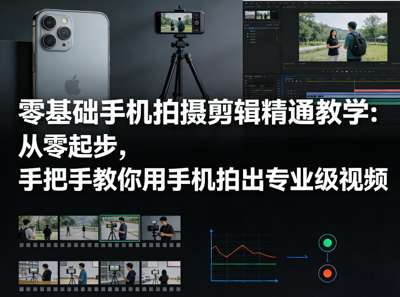 零基础手机拍摄剪辑精通教学：从零起步，手把手教你用手机拍出专业级视频-七州人网创