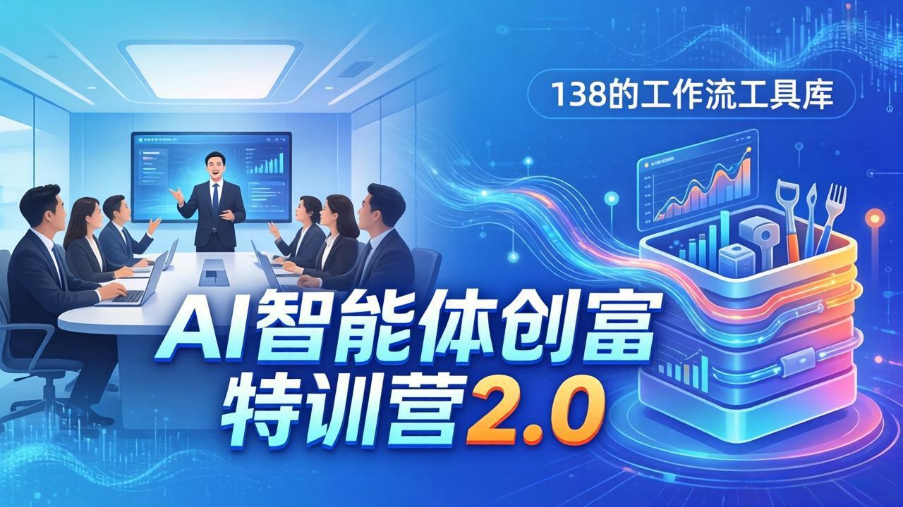 AI智能体创富训练营2.0：3天闭门直播+视频课+工具库，从0到1搭建智能体附138个工作流-七州人网创