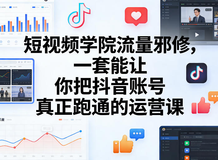 短视频学院流量邪修，一套能让你把抖音账号真正跑通的运营课-七州人网创