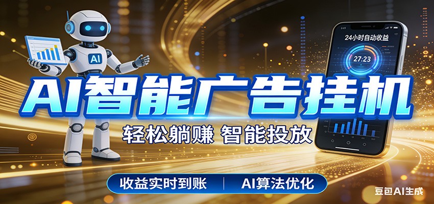智能广告挂机新时代，利用碎片化时间实现稳定被动收益，AI帮你持续盈利-七州人网创