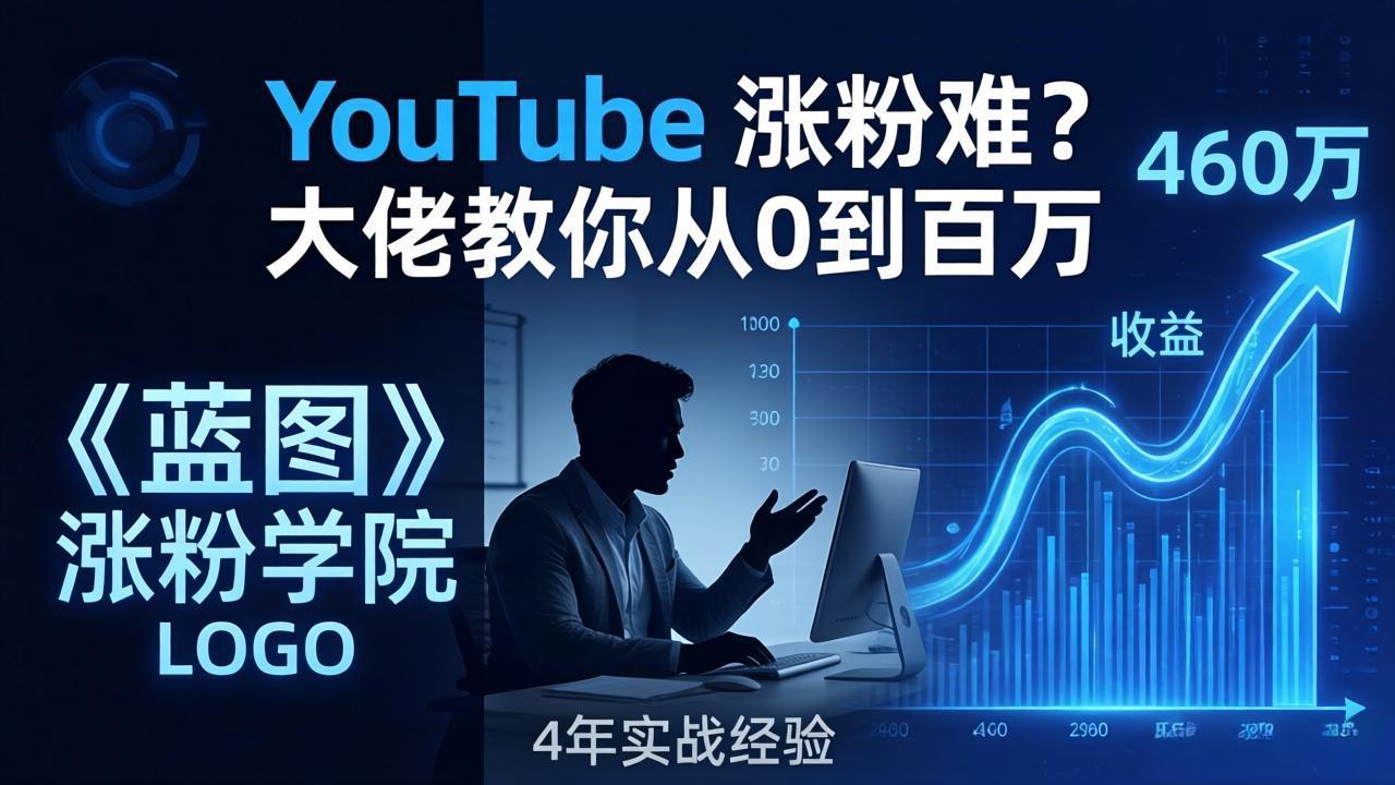 YouTube 涨粉难?《蓝图涨粉学院》:4 年赚 460 万的大佬教策略,从0到百万有路径!-七州人网创