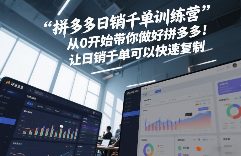 拼多多日销千单训练营，从0开始带你做好拼多多，让日销千单可以快速复制(更新26年3月)-七州人网创