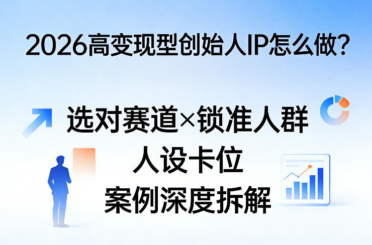 2026高变现型创始人IP怎么做?选对赛道×锁准人群×人设卡位×案例深度拆解-七州人网创