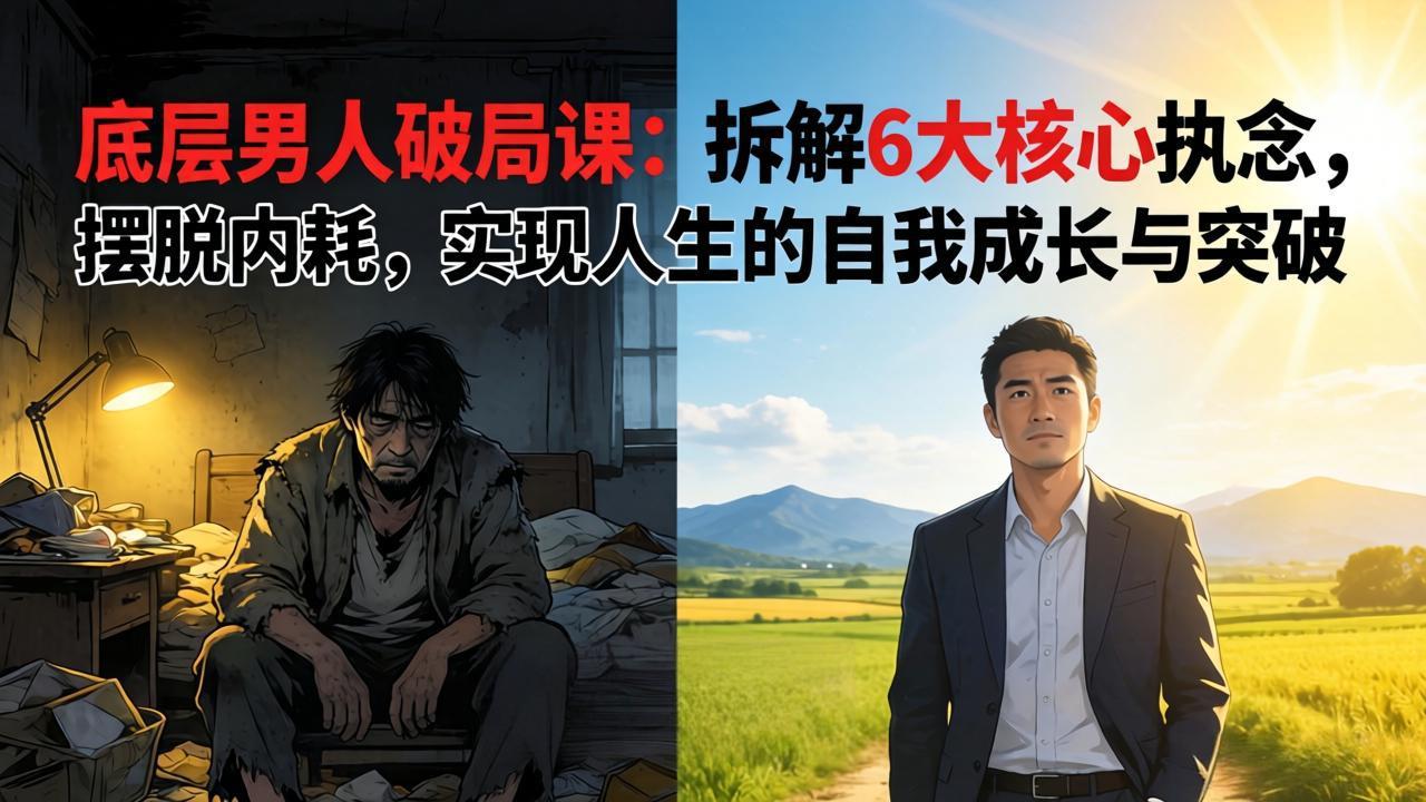 付费文章：底层男人破局课：拆解 6 大核心执念，摆脱内耗，实现人生的自我成长与突破-七州人网创