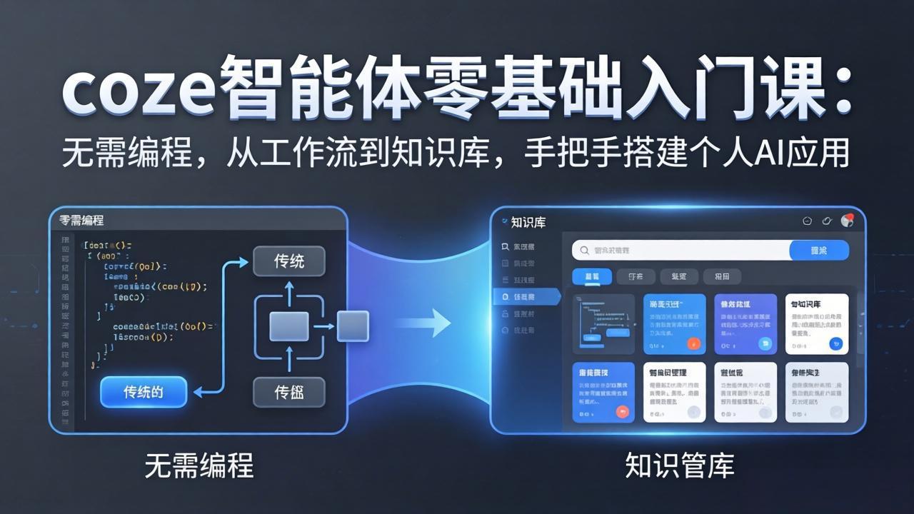 coze智能体零基础入门课：无需编程，从工作流到知识库，手把手搭建个人AI应用-七州人网创
