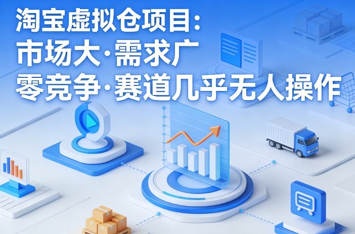 淘宝虚拟仓项目，市场大，需求广，零竞争，赛道几乎没人操作-七州人网创
