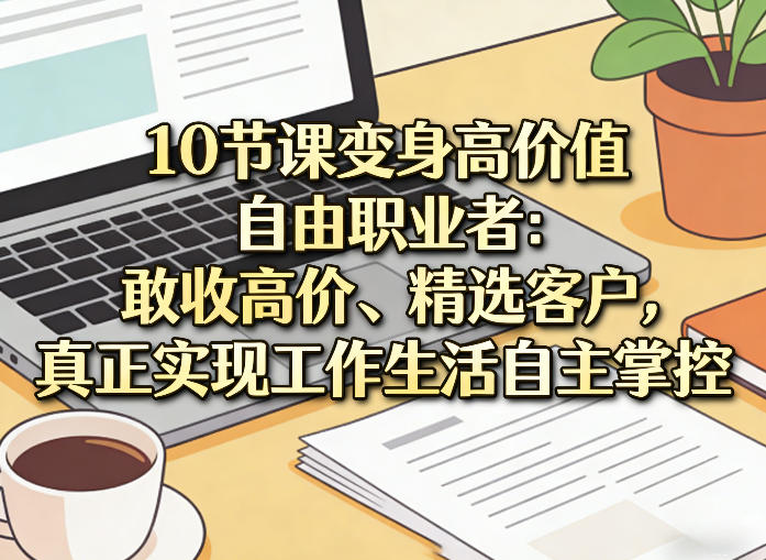 10节课变身高价值自由职业者:敢收高价、精选客户,真正实现工作生活自主掌控-七州人网创