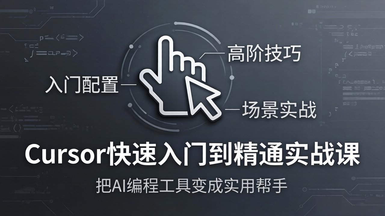 Cursor快速入门到精通实战课：入门配置+高阶技巧+场景实战，把AI编程工具变成实用帮手-七州人网创