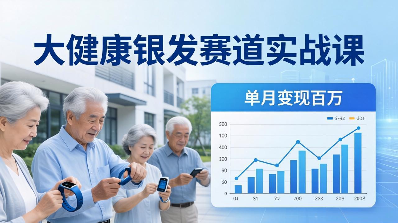 大健康银发赛道实战课：拆解视频号线索型 IP 单月变现百万逻辑，教你精准获客高效变现-七州人网创