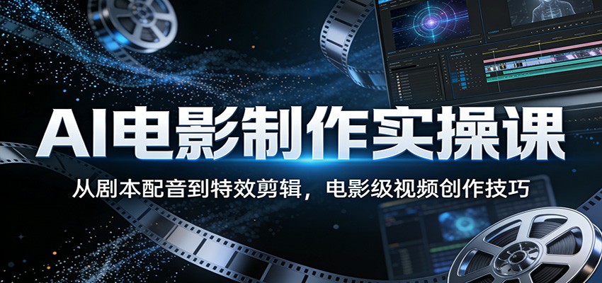 AI电影制作实操课：从剧本配音到特效剪辑，电影级视频创作技巧-七州人网创