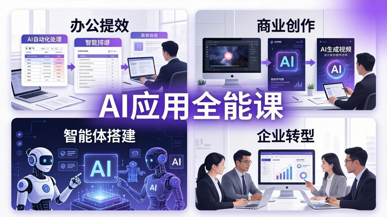 AIGC 应用师全能课-更新：办公提效、商业创作、智能体搭建、企业转型，一站式学会AI应用-七州人网创