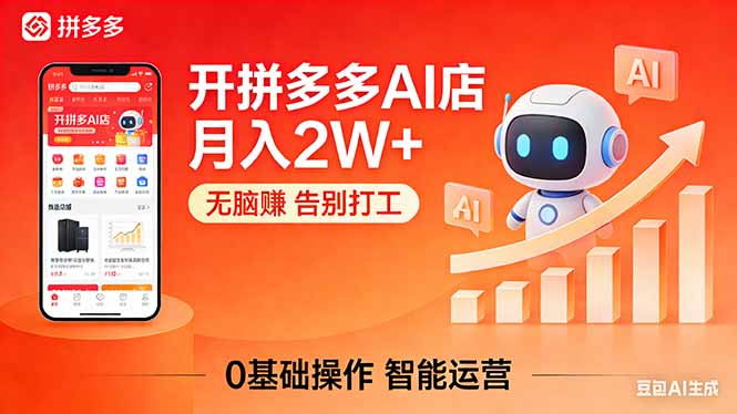 开一家拼多多AI店，月入2W+，无脑赚，告别打工，附SOP手册-七州人网创