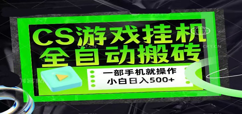 CSGO游戏挂机捡漏搬砖，超稳定的项目，带领1000+小白实现日入500+-七州人网创