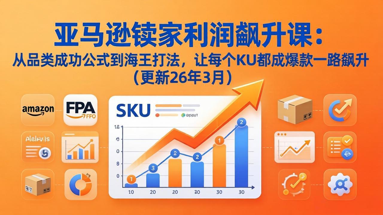 亚马逊卖家利润飙升课：从品类成功公式到海王打法，让每个SKU都成爆款一路飙升(更新26年3月-七州人网创