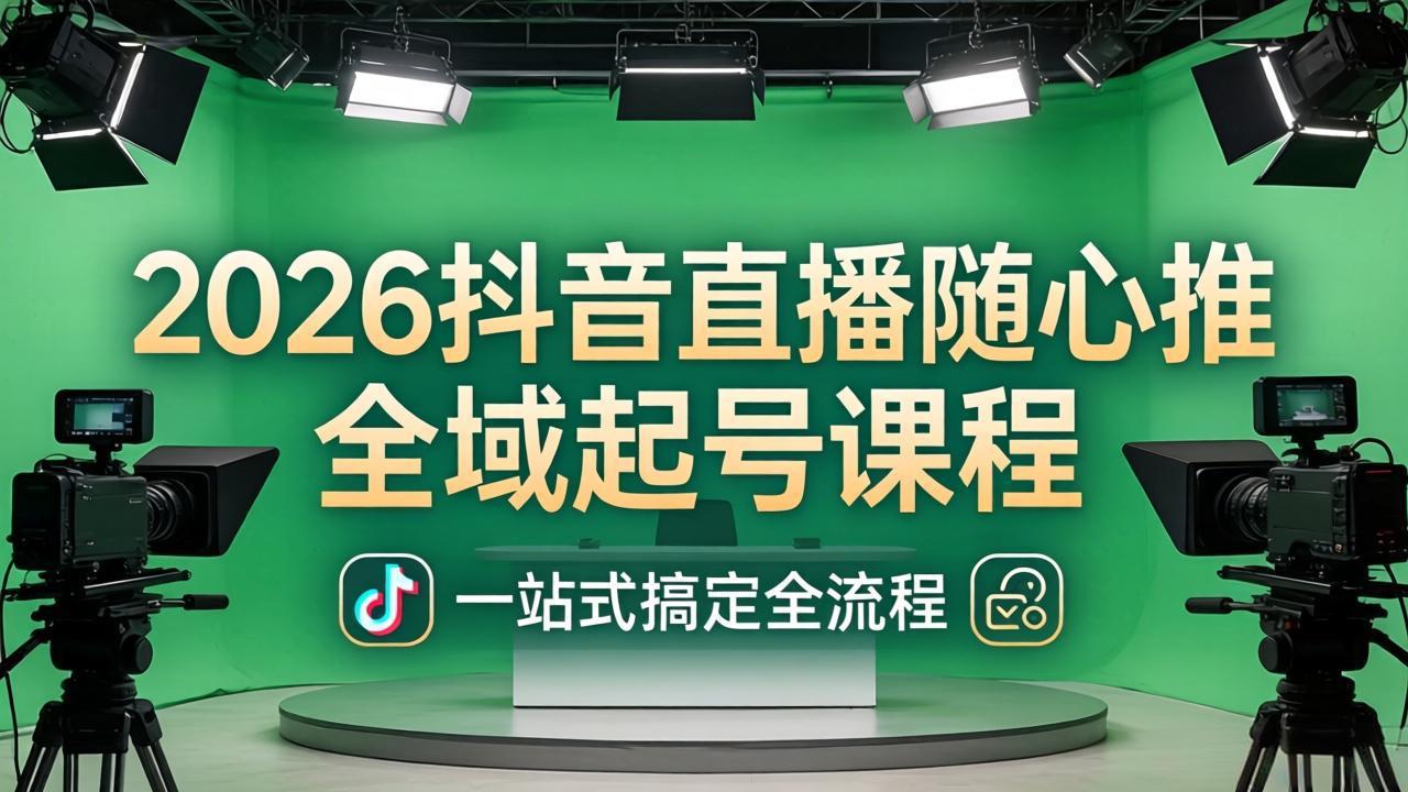 2026抖音直播随心推全域起号课程：一站式搞定直播起号、稳号、放量全流程(更新4月-七州人网创