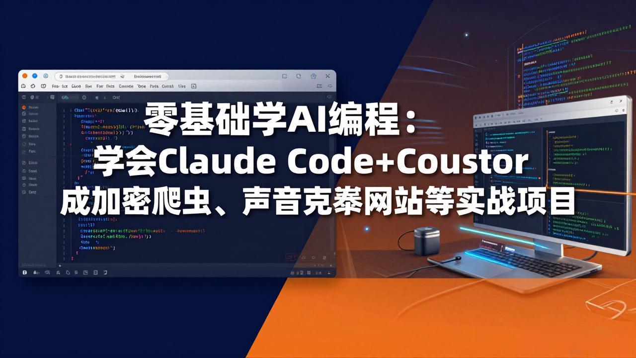 零基础学AI编程：学会Claude Code+Cursor完成加密爬虫、声音克隆网站等实战项目-七州人网创