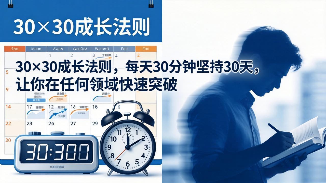 付费文章：30×30成长法则，每天30分钟坚持30天，让你在任何领域快速突破-七州人网创