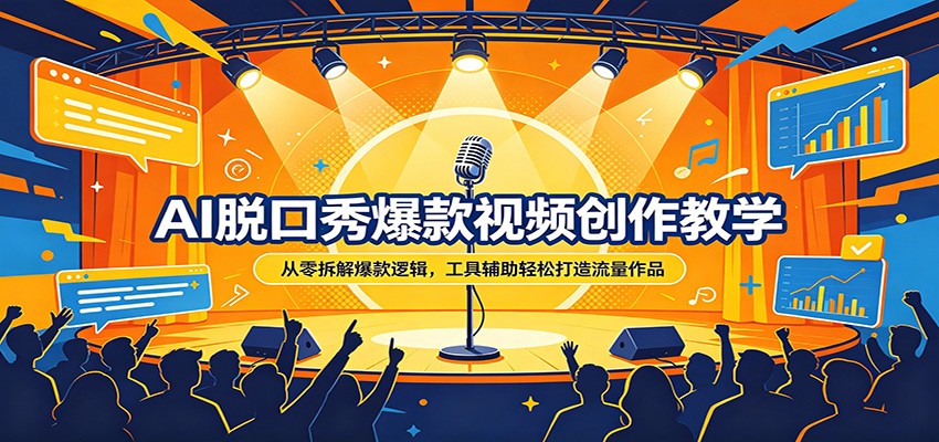 AI脱口秀爆款视频创作教学：从零拆解爆款逻辑，工具辅助轻松打造流量作品-七州人网创