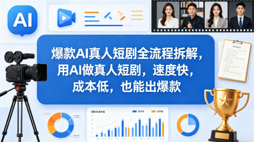 爆款AI真人短剧全流程拆解,用AI做真人短剧,速度快,成本低,也能出爆款-七州人网创