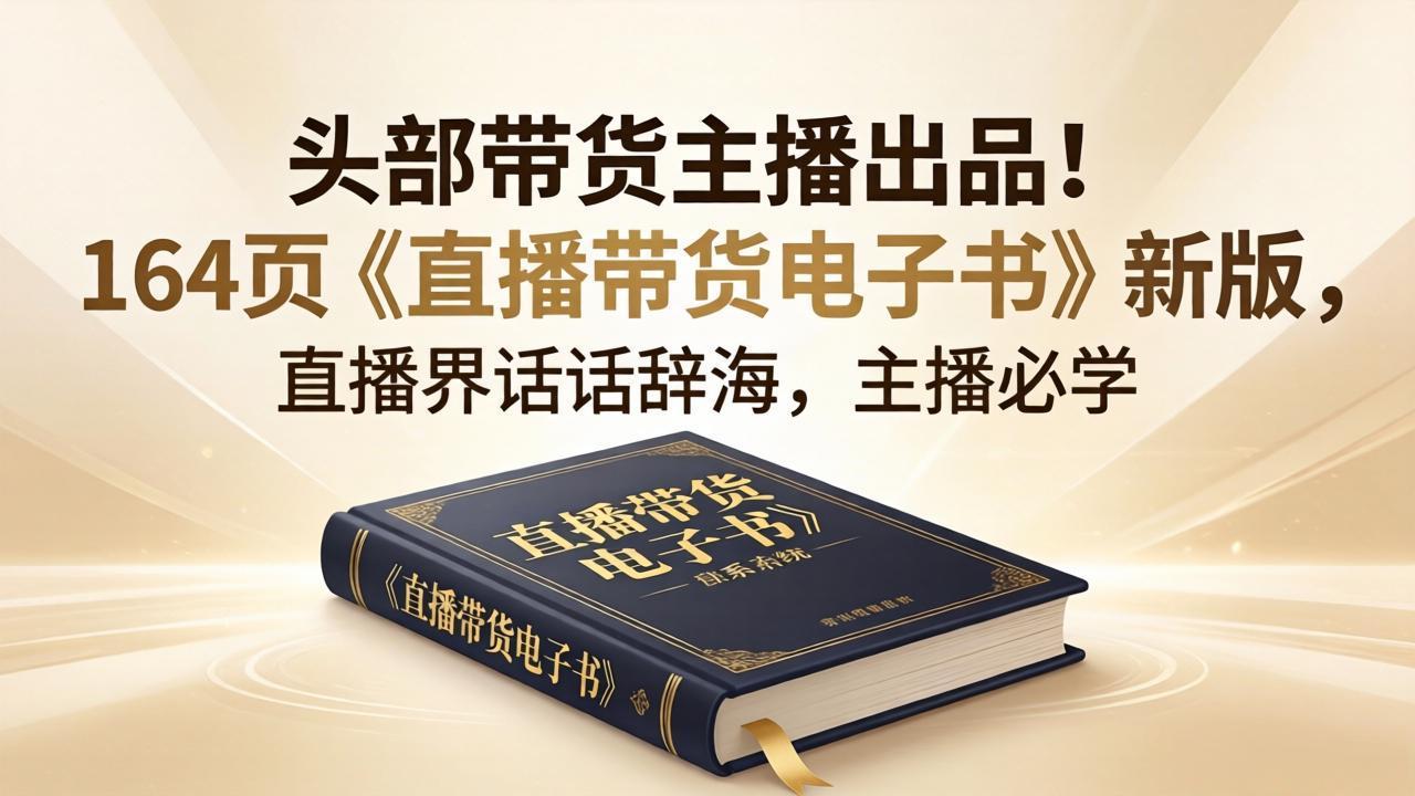 头部带货主播出品！164页《直播带货电子书》新版，直播界话术辞海，主播必学-七州人网创